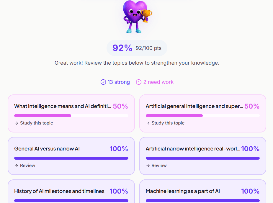 Adaptive exam improvement
