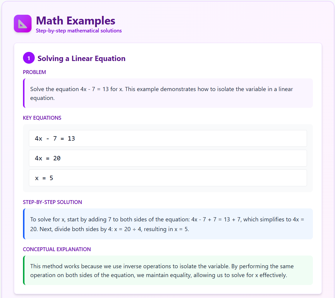 Math examples